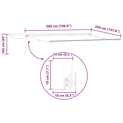 Struttura della tenda elettrica retrattile Antracite 5 × 3,5 m | homemem39