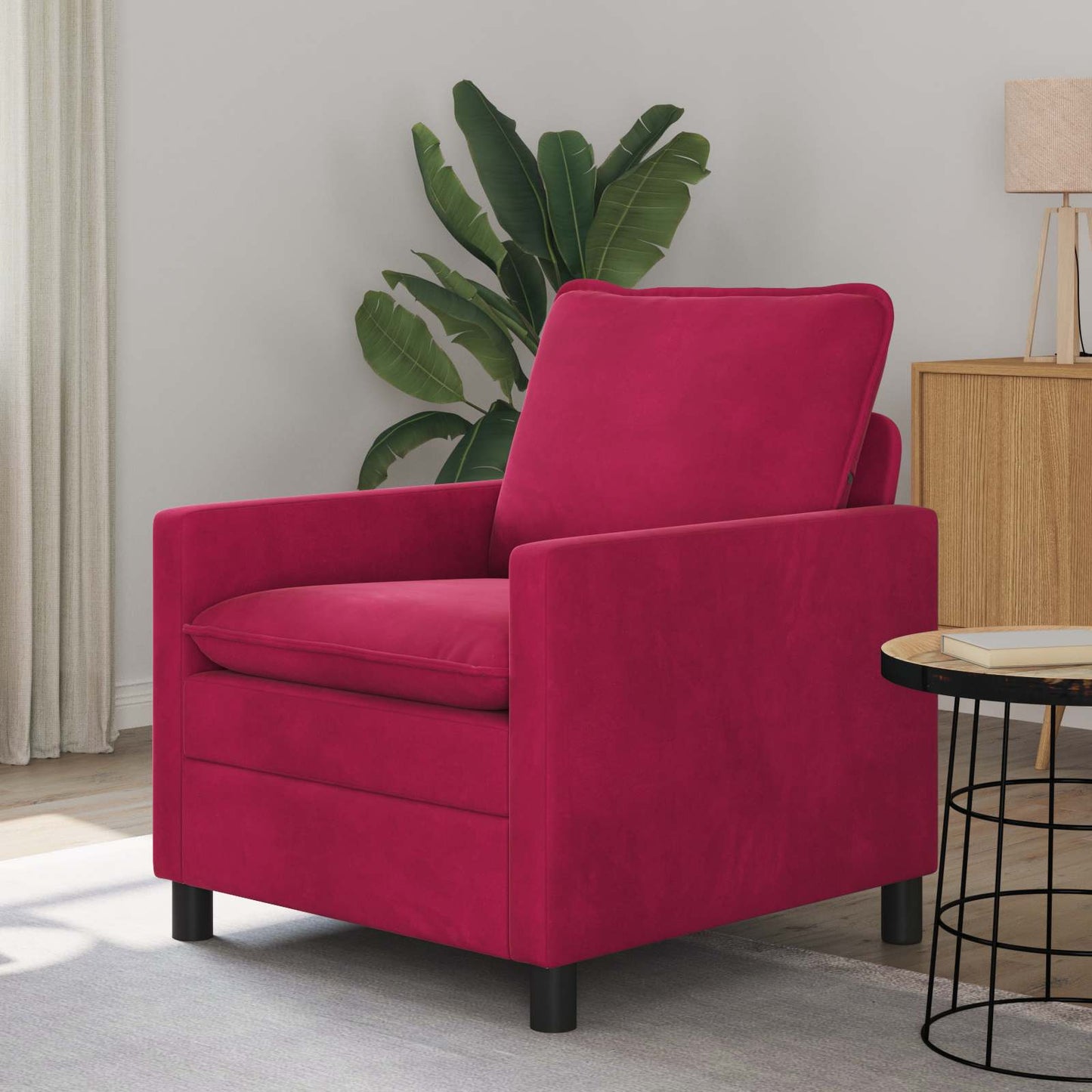 Divano Rosso Vino 76 x 81 x 87,5 cm Velluto | homemem39