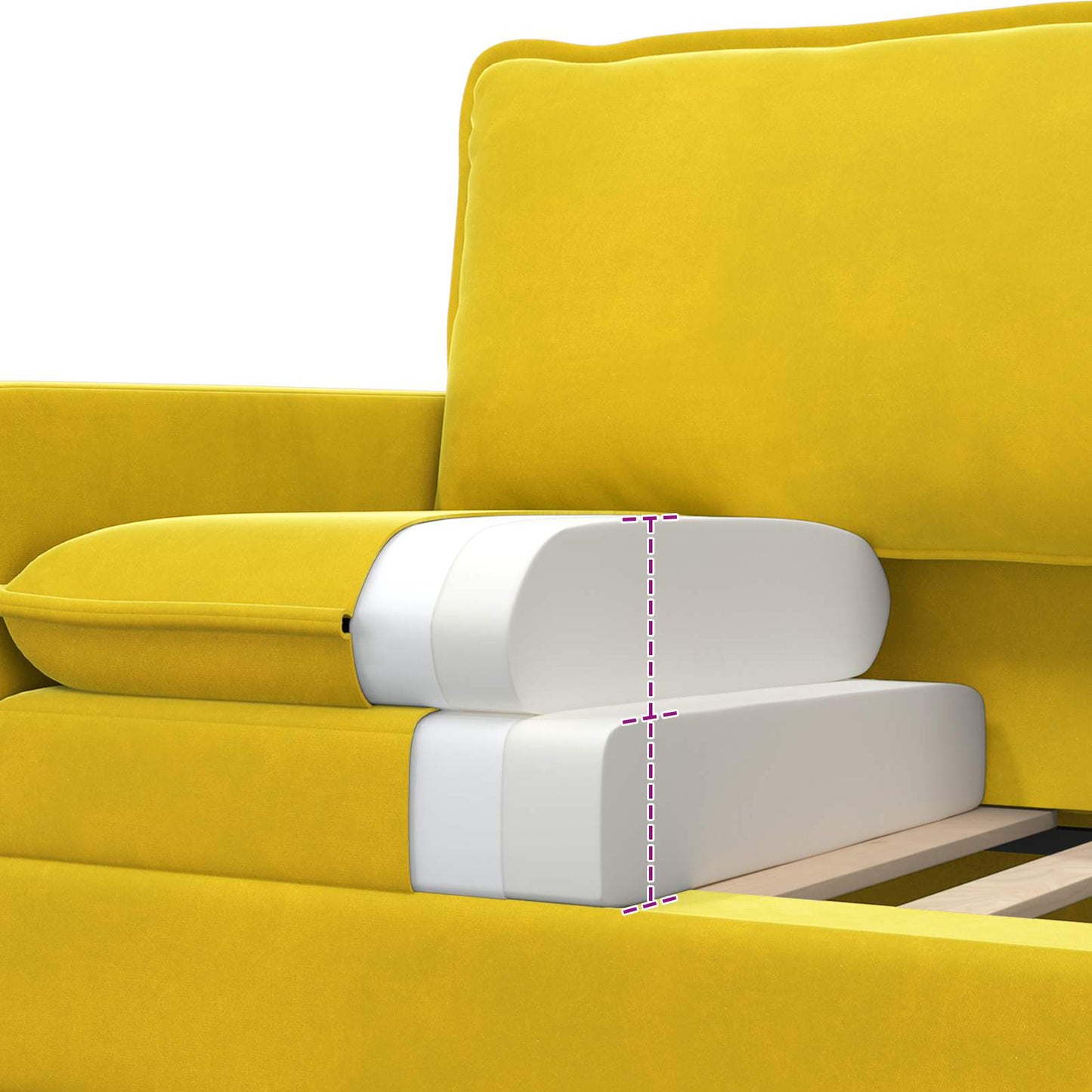 Divano Giallo 76 x 81 x 87,5 cm Velluto | homemem39