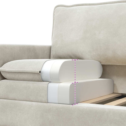 Divano Crema 76 x 81 x 87,5 cm Velluto