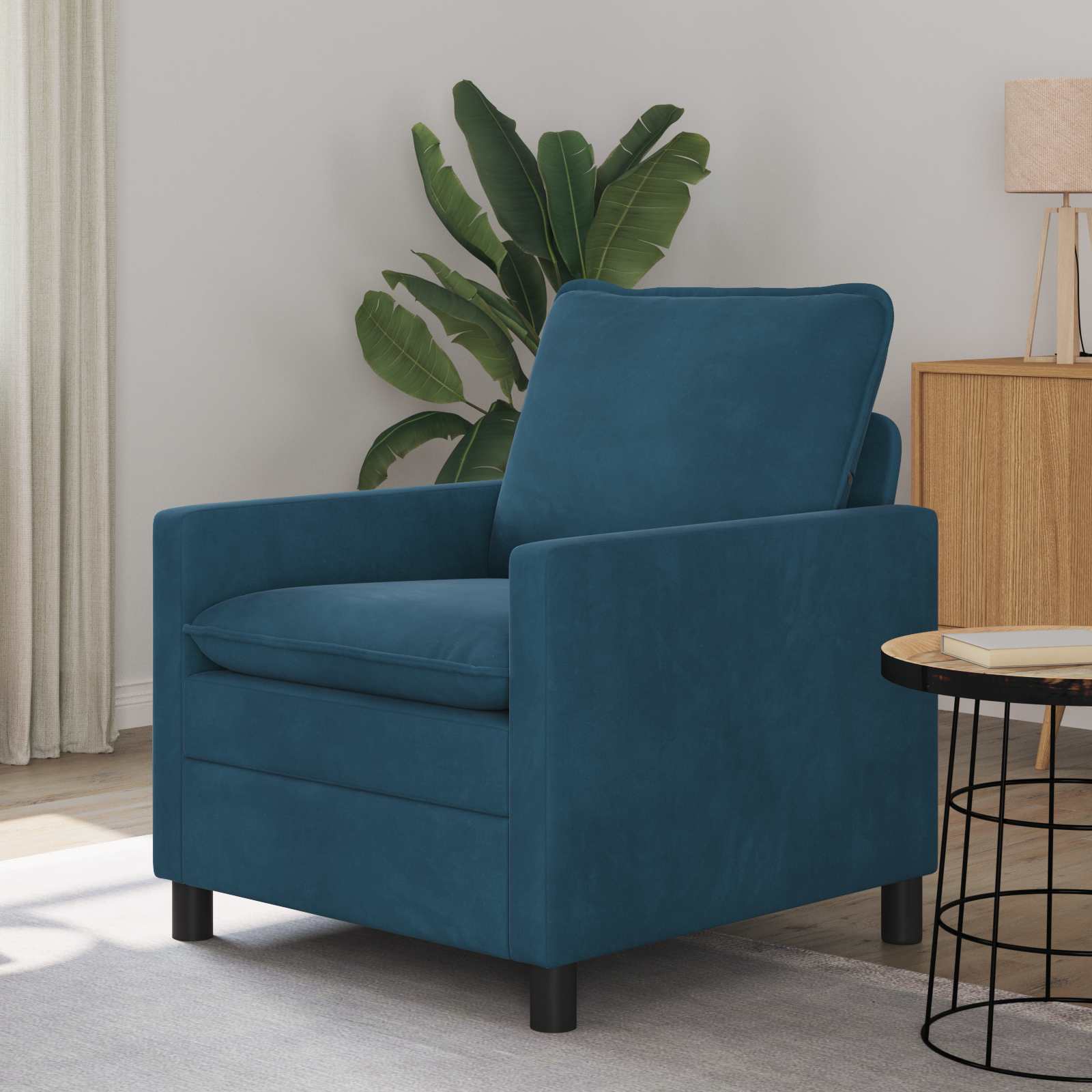 Divano Blu 76 x 81 x 87,5 cm Velluto | homemem39
