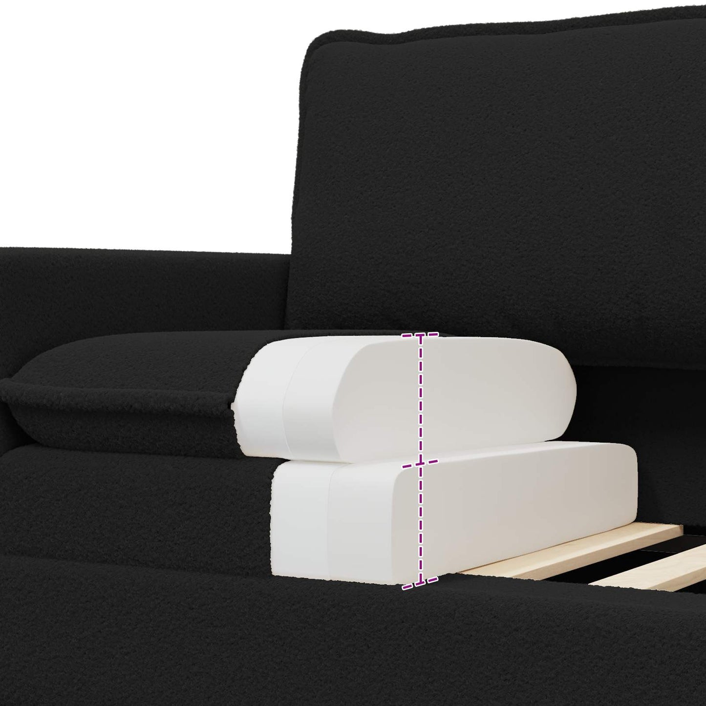 Divano Nero 76 x 81 x 87,5 cm Tessuto | homemem39