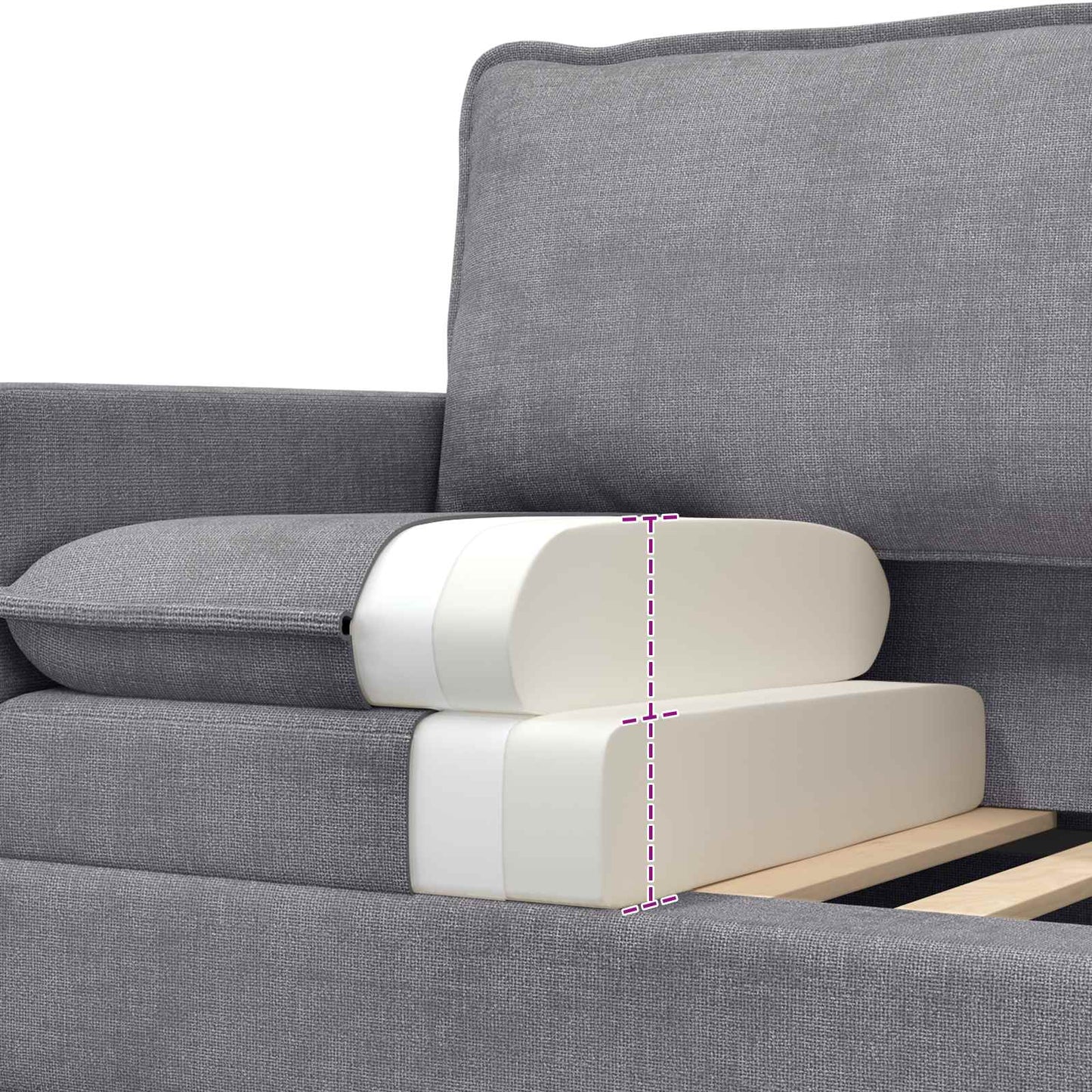Divano Grigio Chiaro 76 x 81 x 87,5 cm Poliestere | homemem39