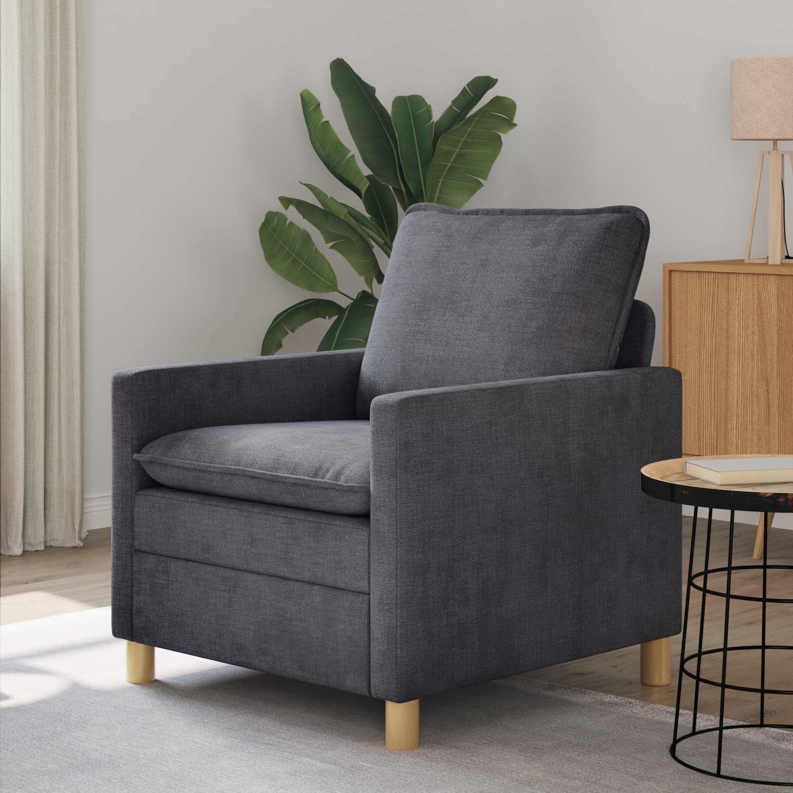Divano Grigio Scuro 76 x 81 x 87,5 cm Poliestere | homemem39