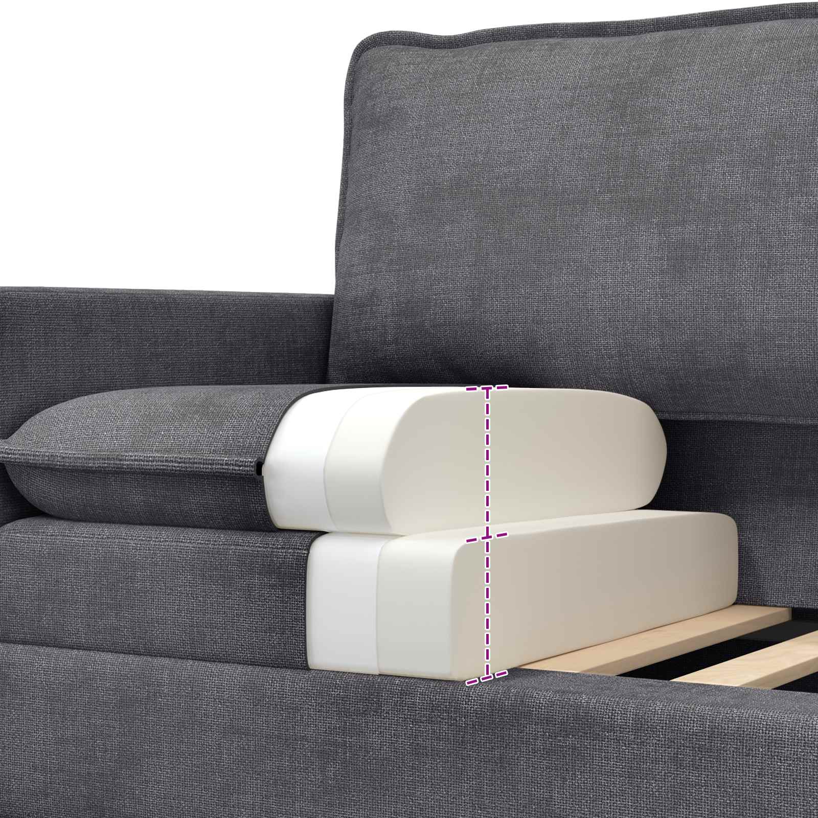 Divano Grigio Scuro 76 x 81 x 87,5 cm Poliestere | homemem39