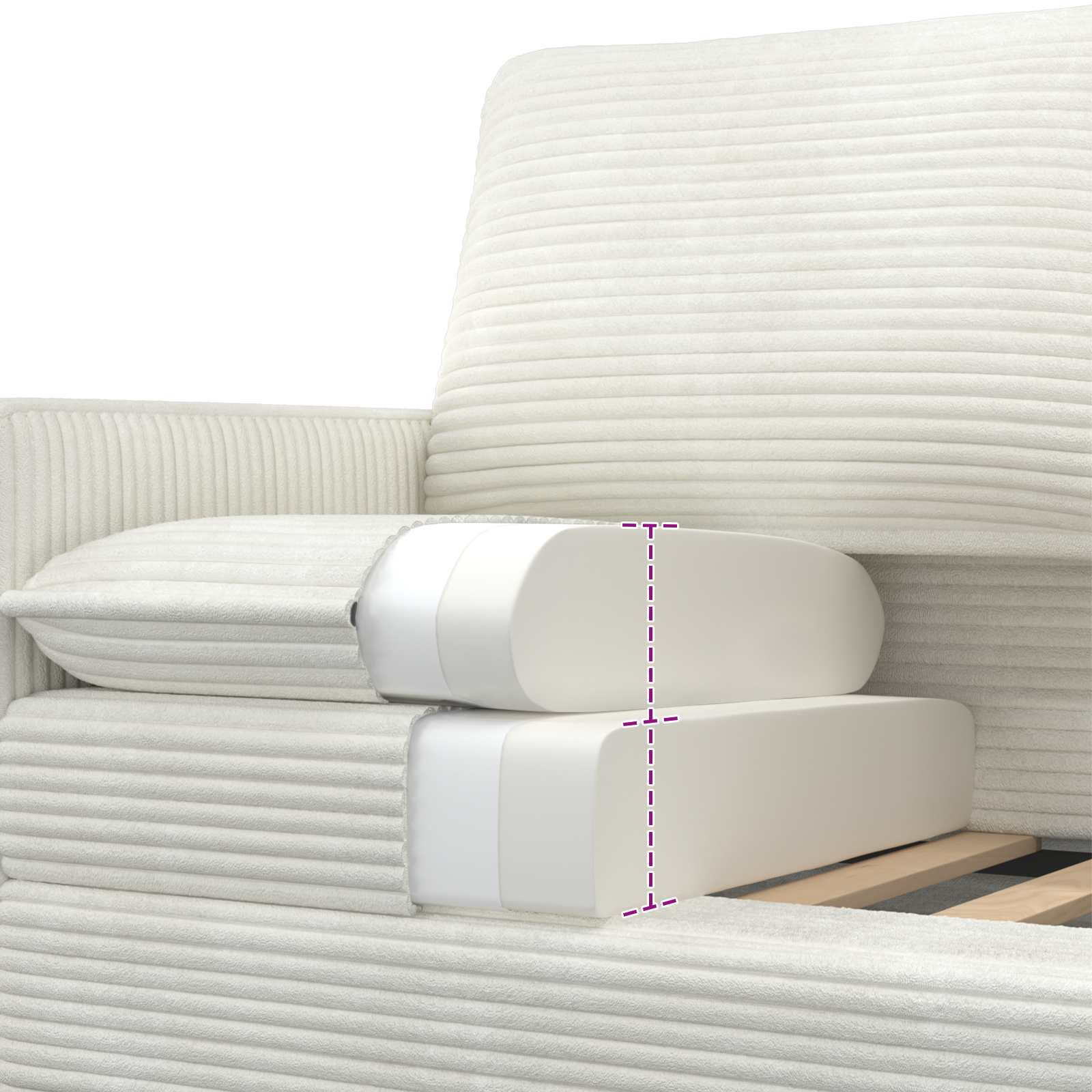 Divano Crema 76 x 81 x 87,5 cm Poliestere | homemem39