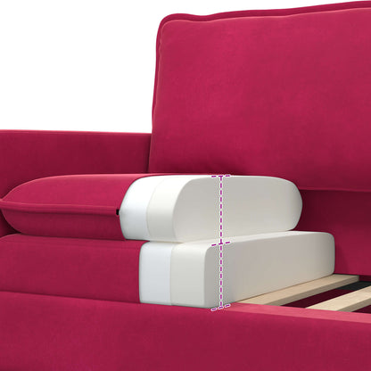 Divano Rosso Vino 126 x 81 x 87,5 cm Velluto | homemem39