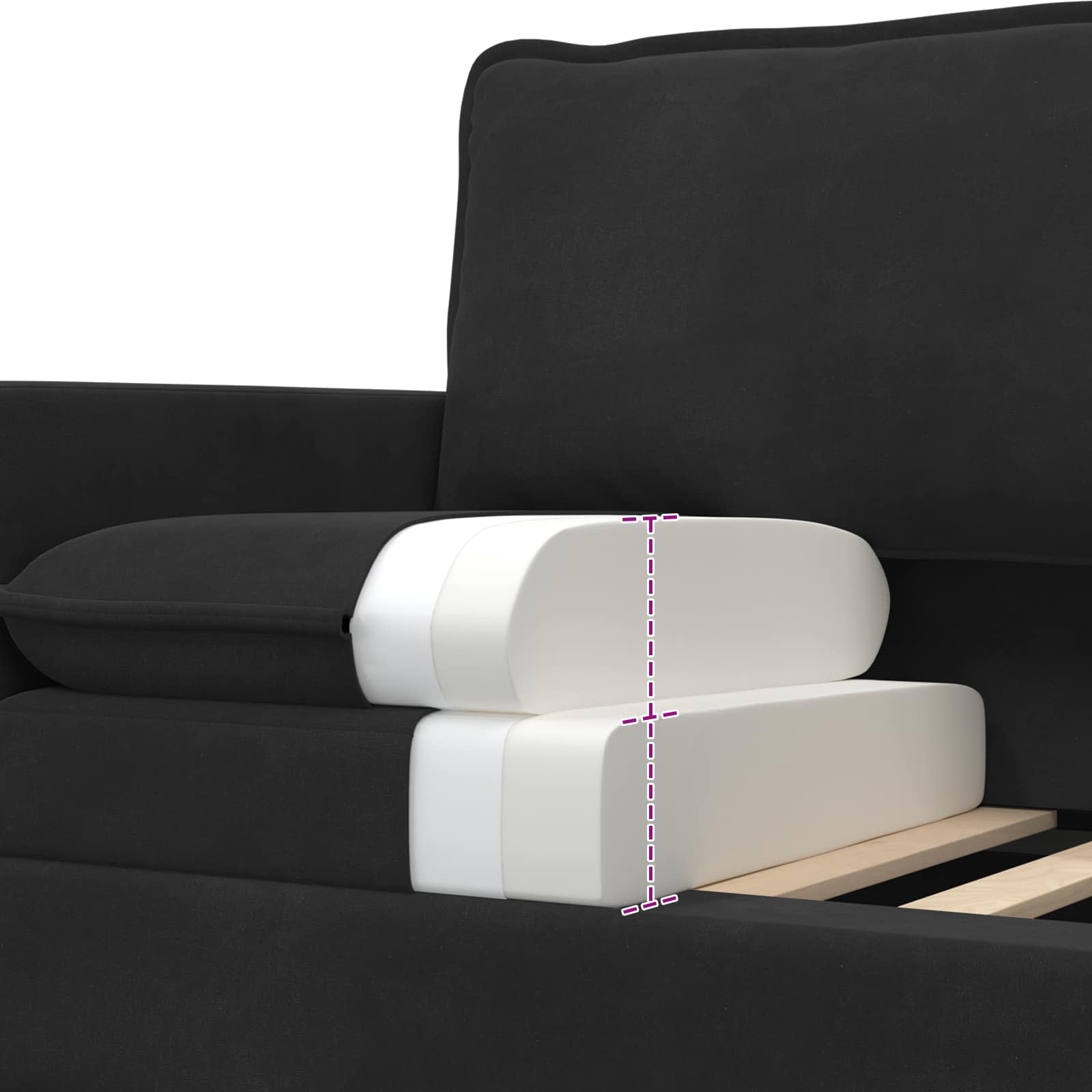 Divano Nero 126 x 81 x 87,5 cm Velluto | homemem39