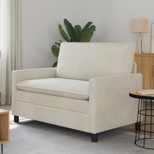 Divano Crema 126 x 81 x 87,5 cm Velluto | homemem39