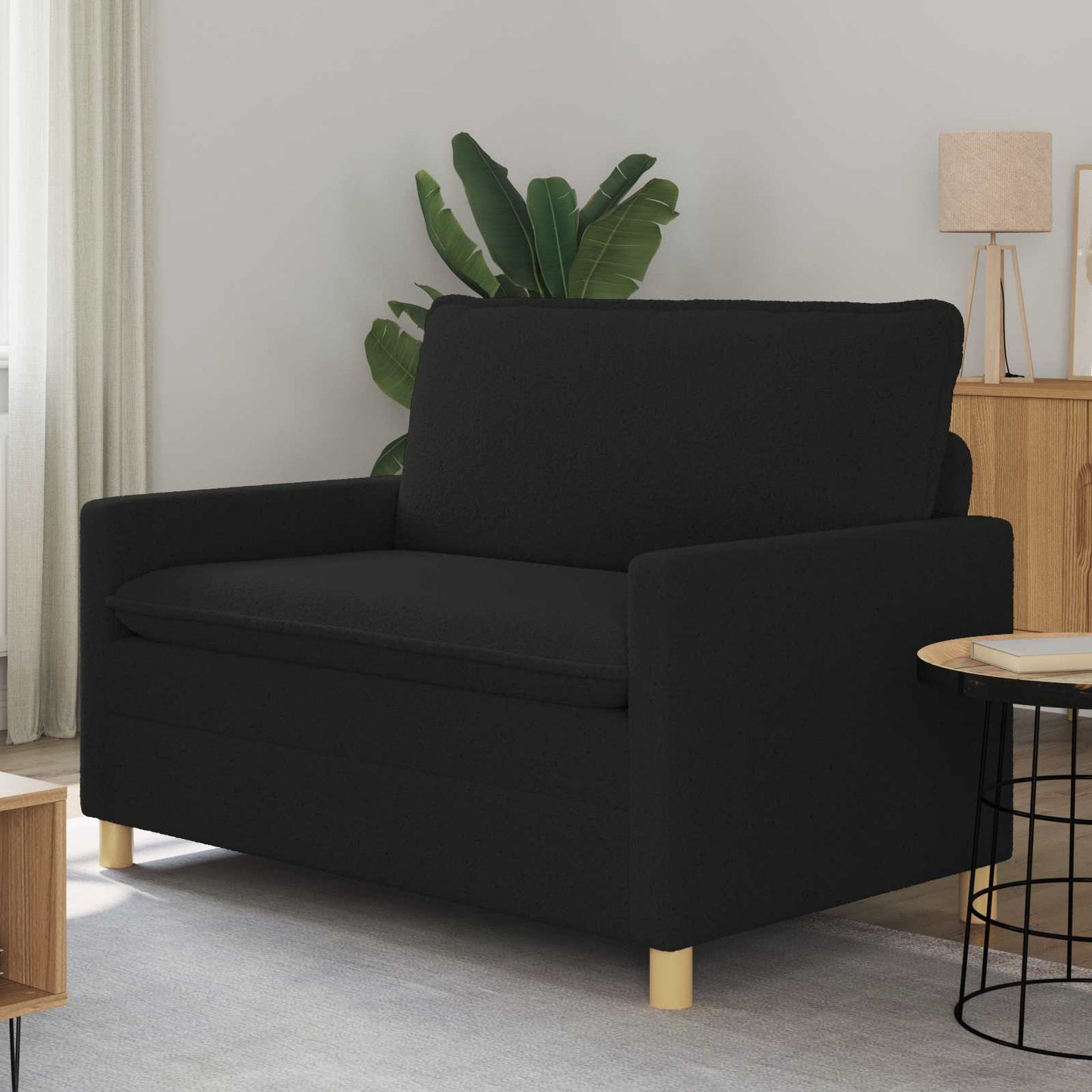 Divano Nero 126 x 81 x 87,5 cm Tessuto | homemem39