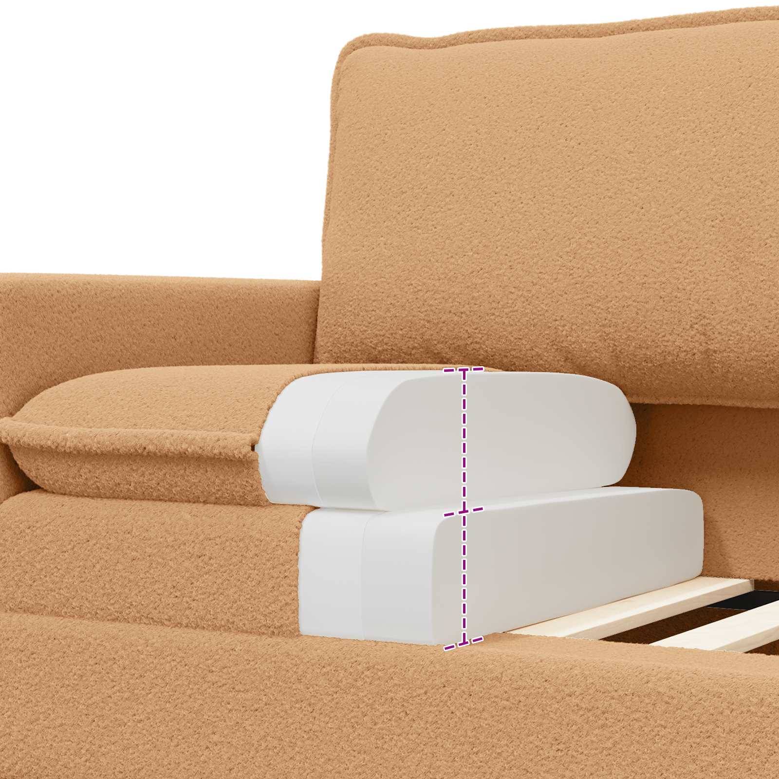 Divano Beige 126 x 81 x 87,5 cm Tessuto | homemem39