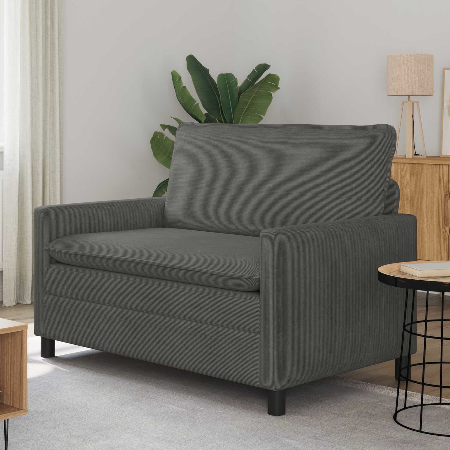 Divano Grigio Scuro 126 x 81 x 87,5 cm Tessuto | homemem39