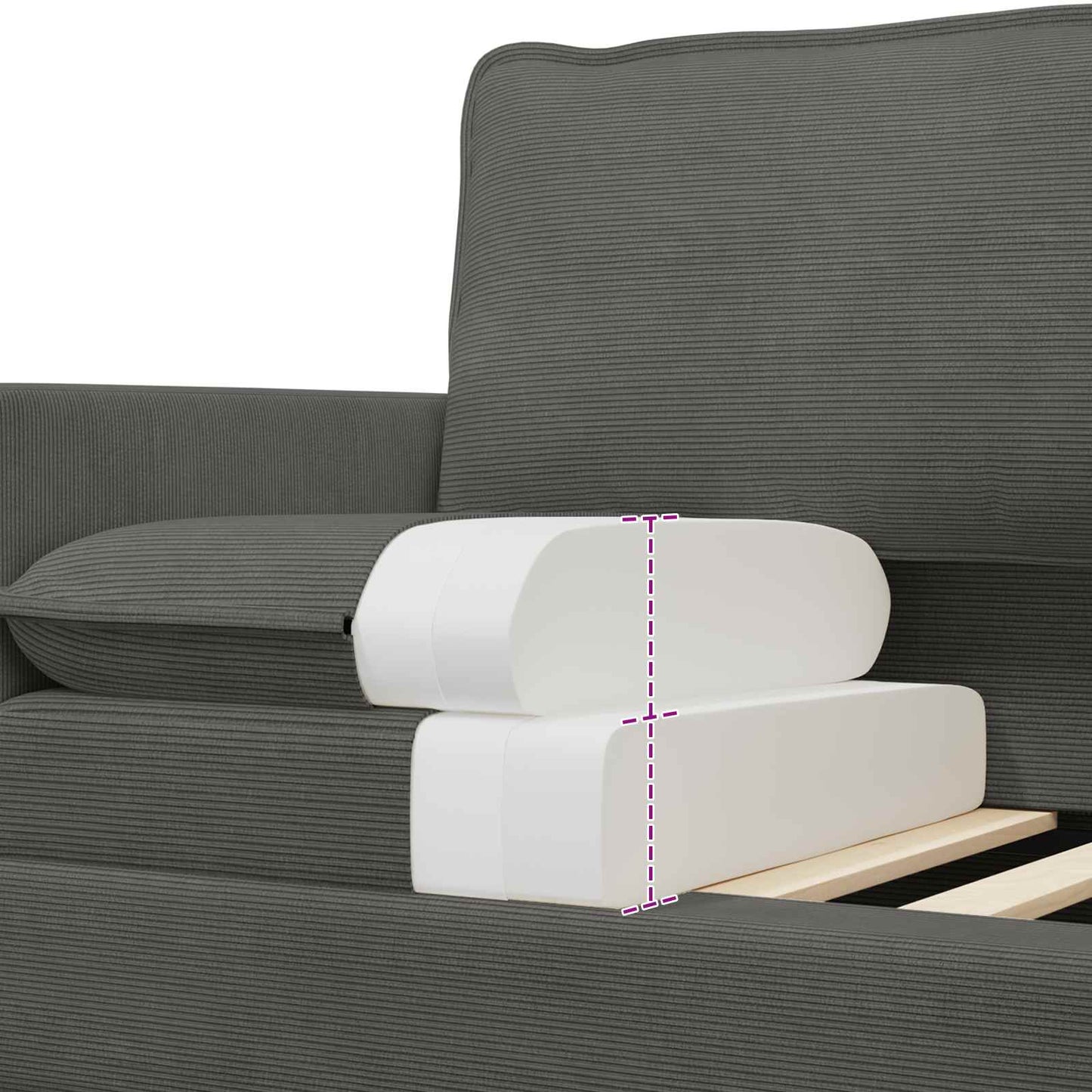 Divano Grigio Scuro 126 x 81 x 87,5 cm Tessuto | homemem39