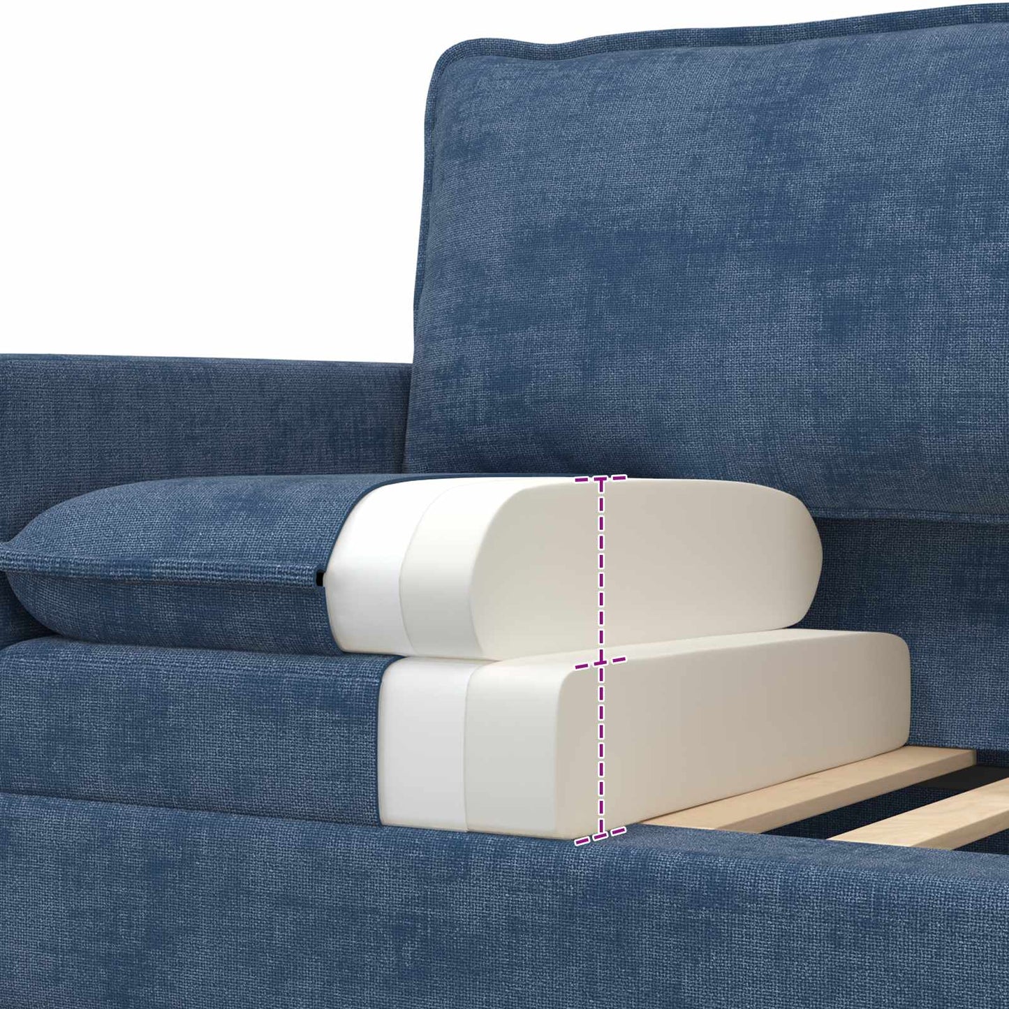 Divano Blu 126 x 81 x 87,5 cm Poliestere | homemem39