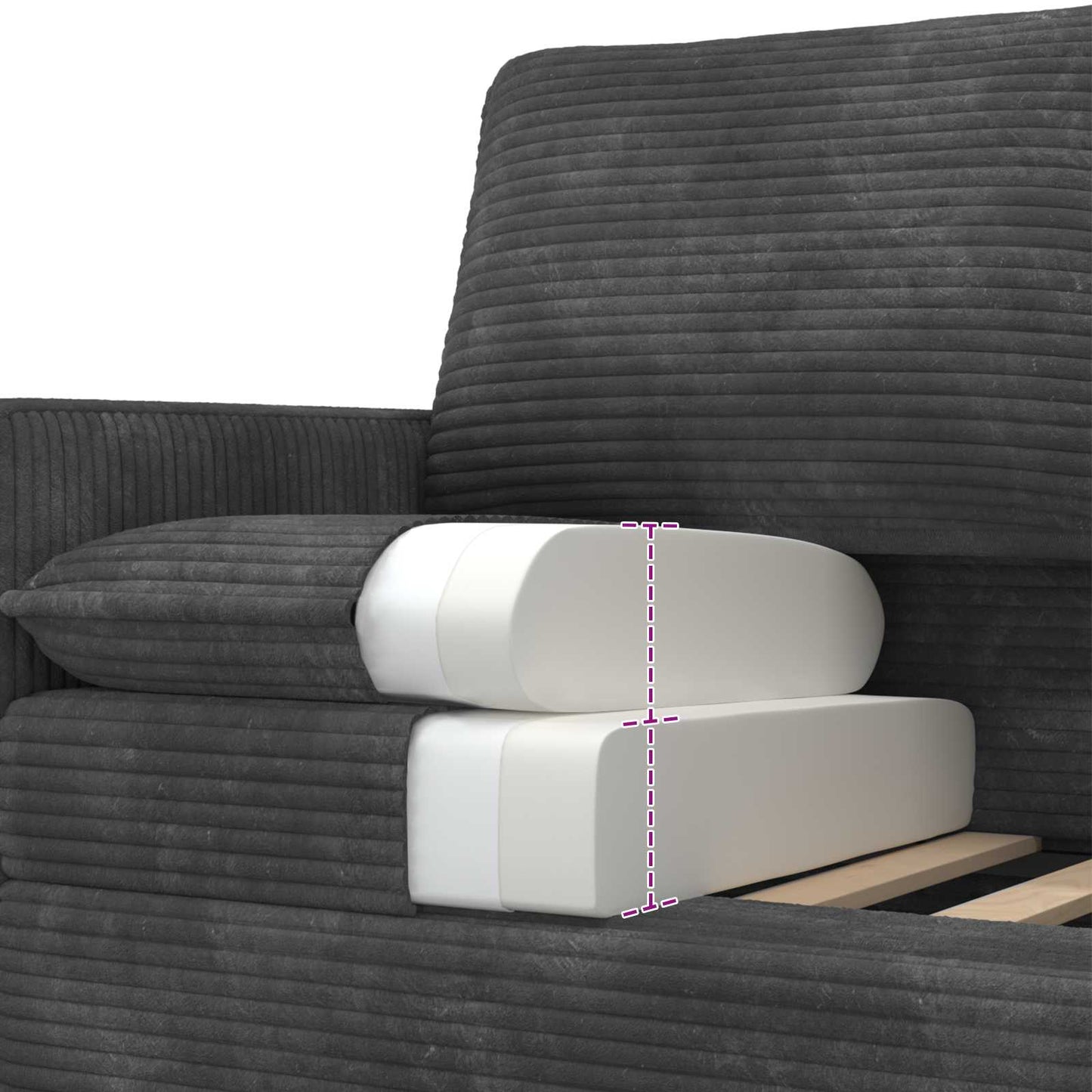 Divano Grigio Scuro 126 x 81 x 87,5 cm Poliestere | homemem39