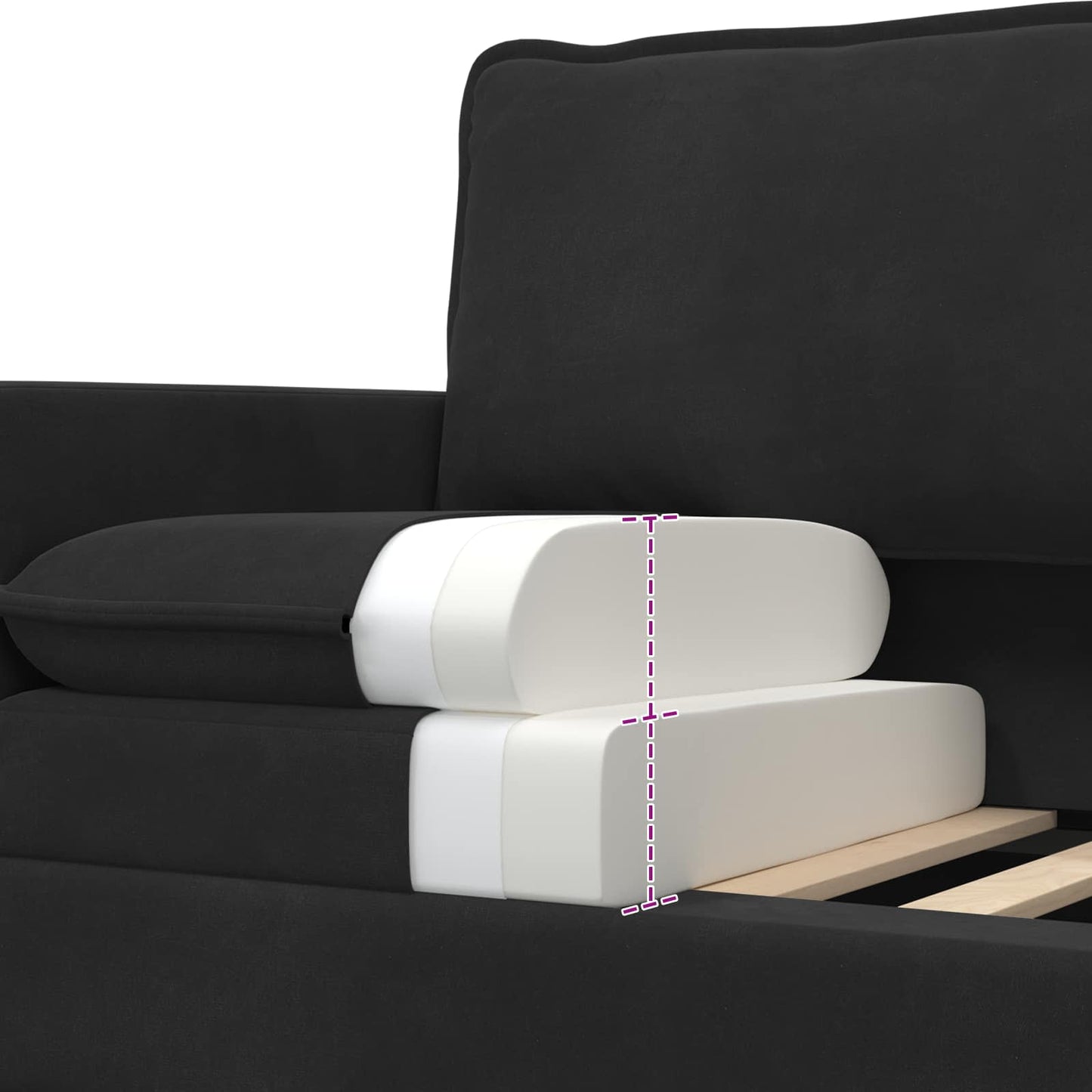 Divano Nero 156 x 81 x 87,5 cm Velluto | homemem39