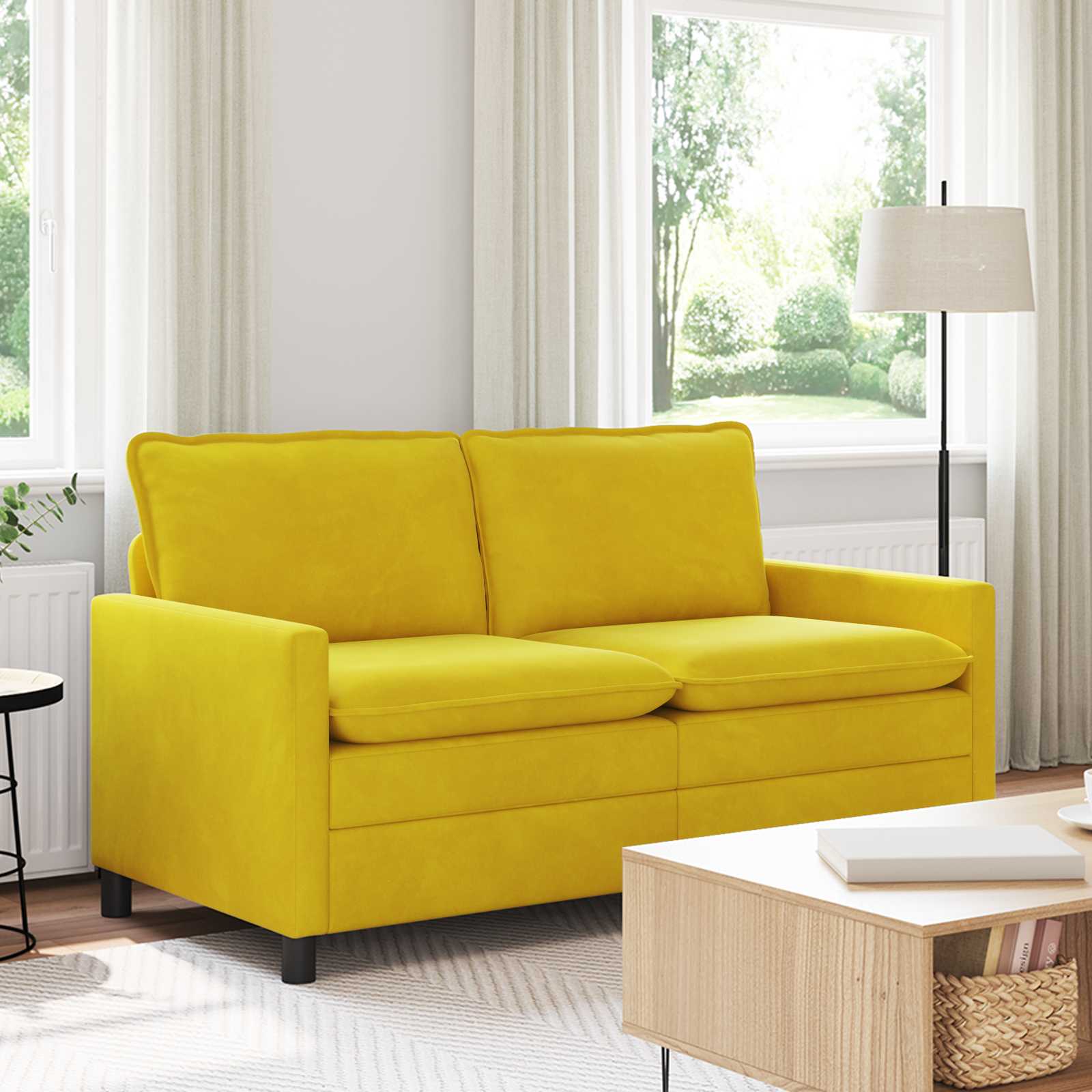 Divano Giallo 156 x 81 x 87,5 cm Velluto | homemem39