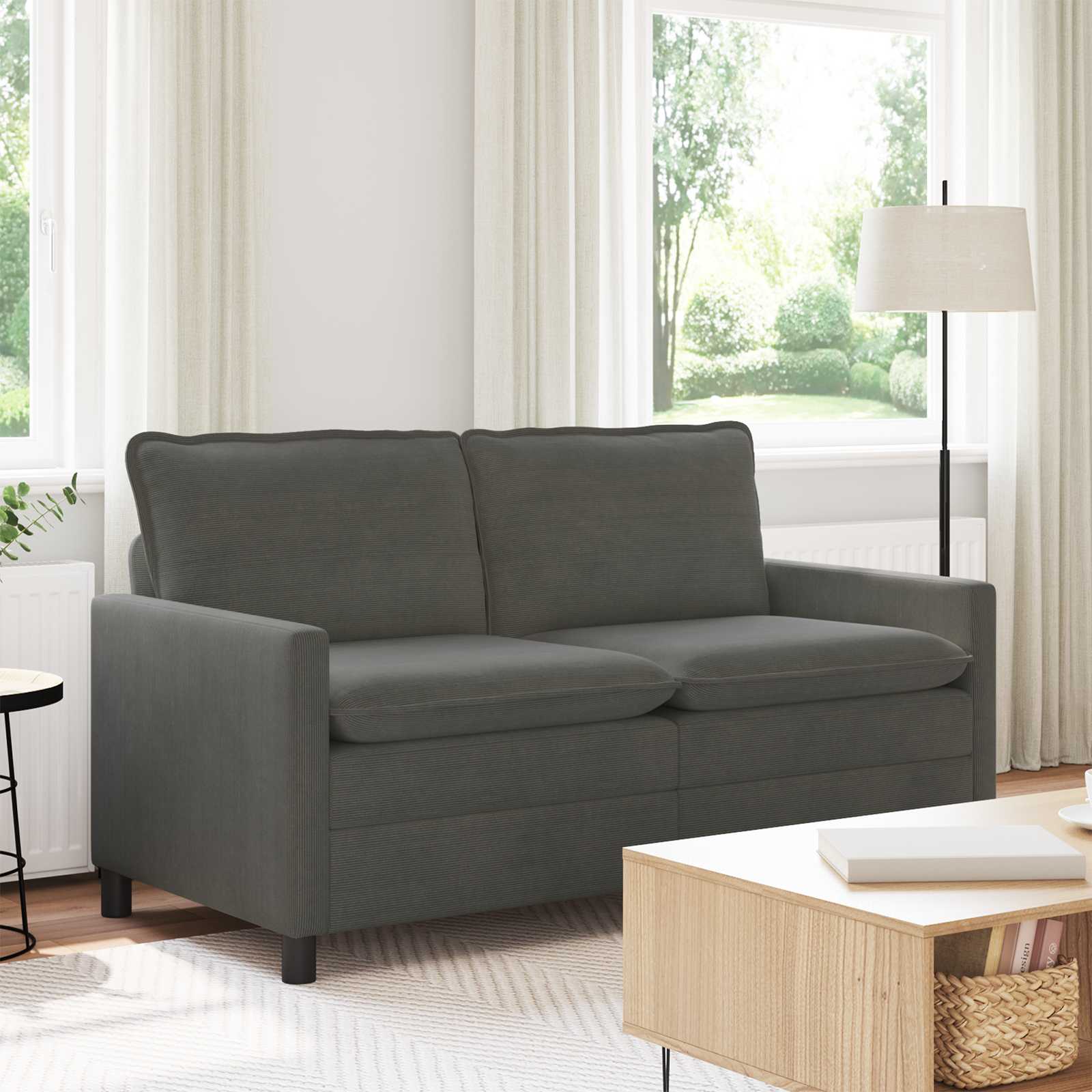 Divano Grigio Scuro 156 x 81 x 87,5 cm Tessuto | homemem39