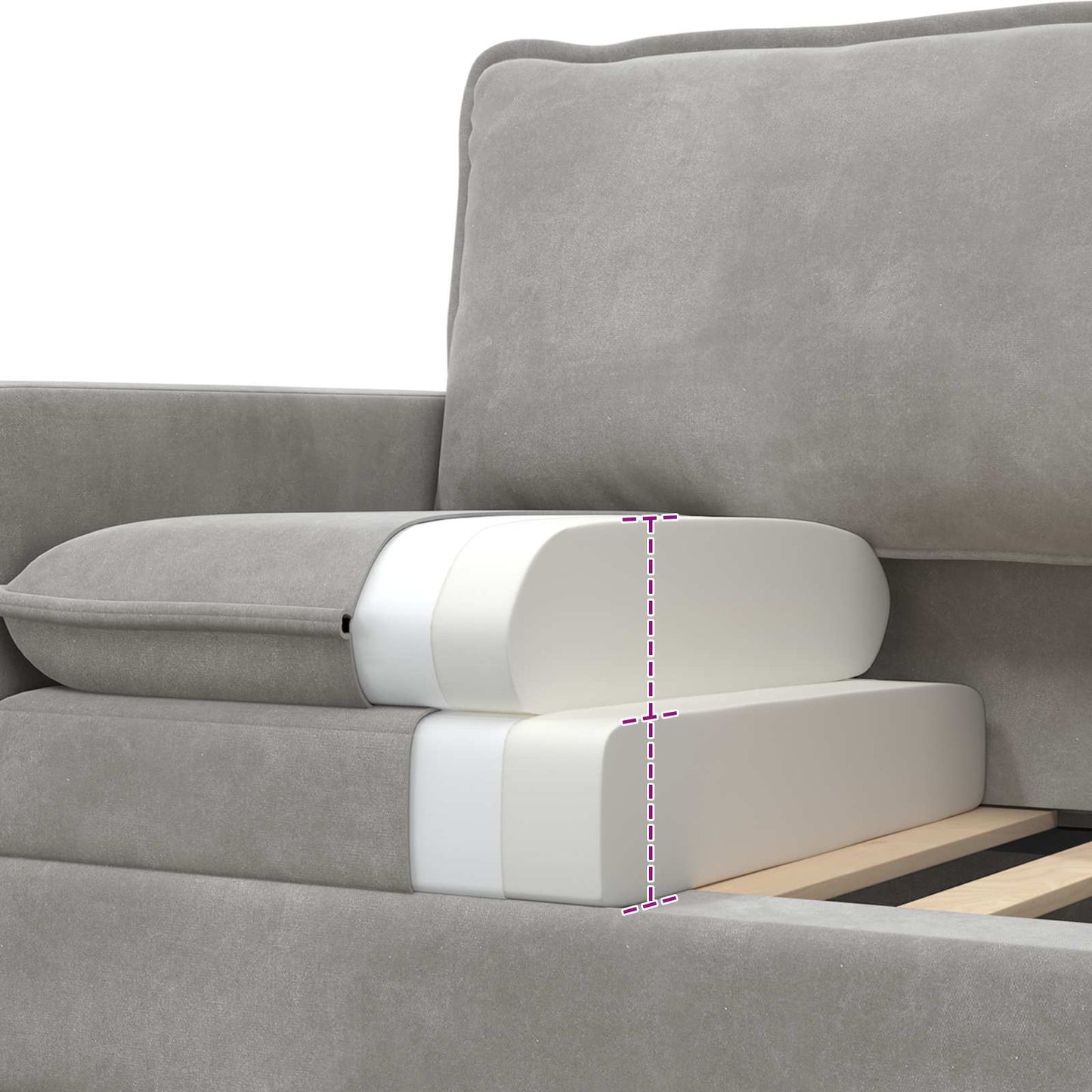 Divano Grigio Chiaro 196 x 81 x 87,5 cm Velluto | homemem39