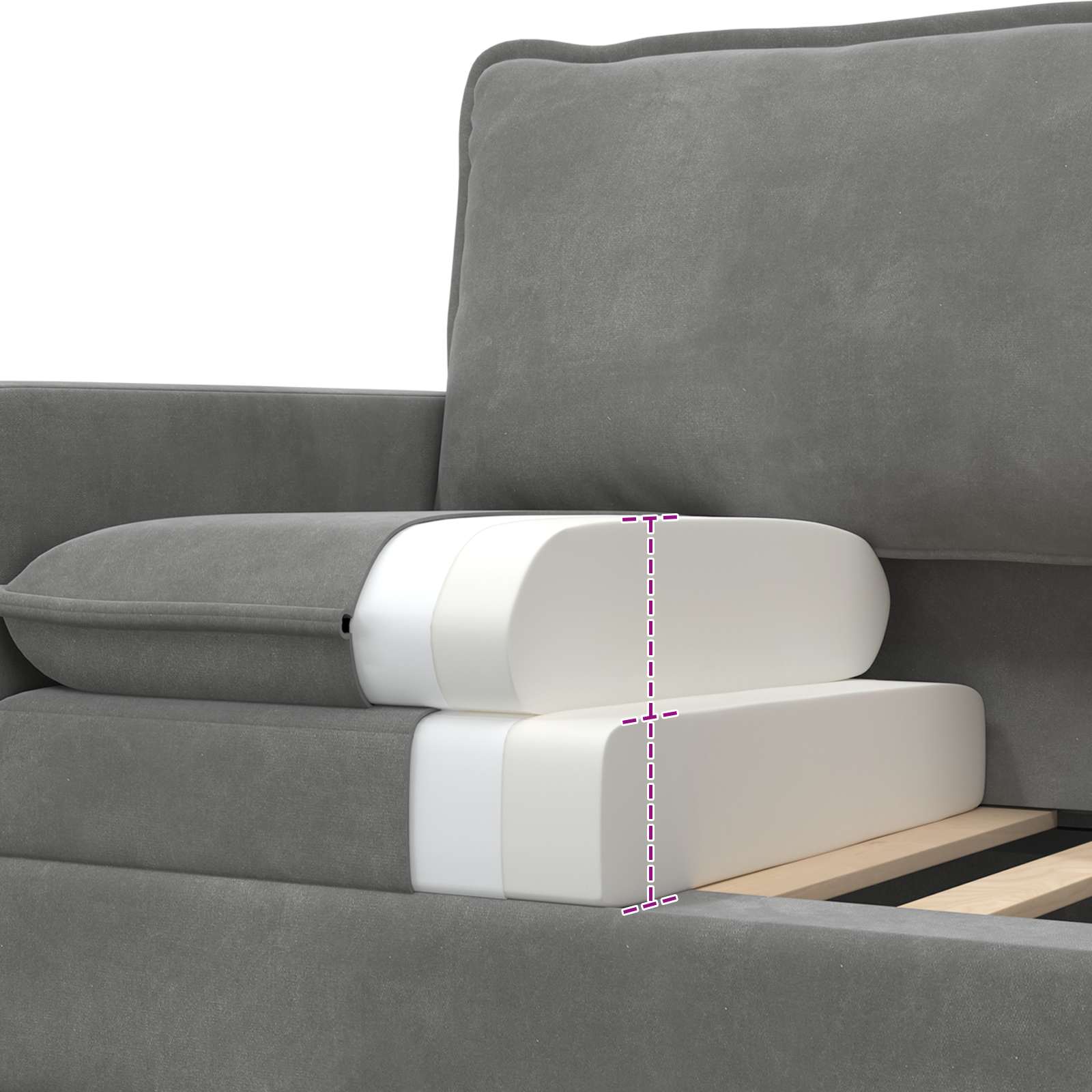 Divano Grigio Scuro 196 x 81 x 87,5 cm Velluto | homemem39