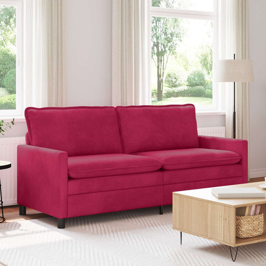Divano Rosso Vino 196 x 81 x 87,5 cm Velluto | homemem39