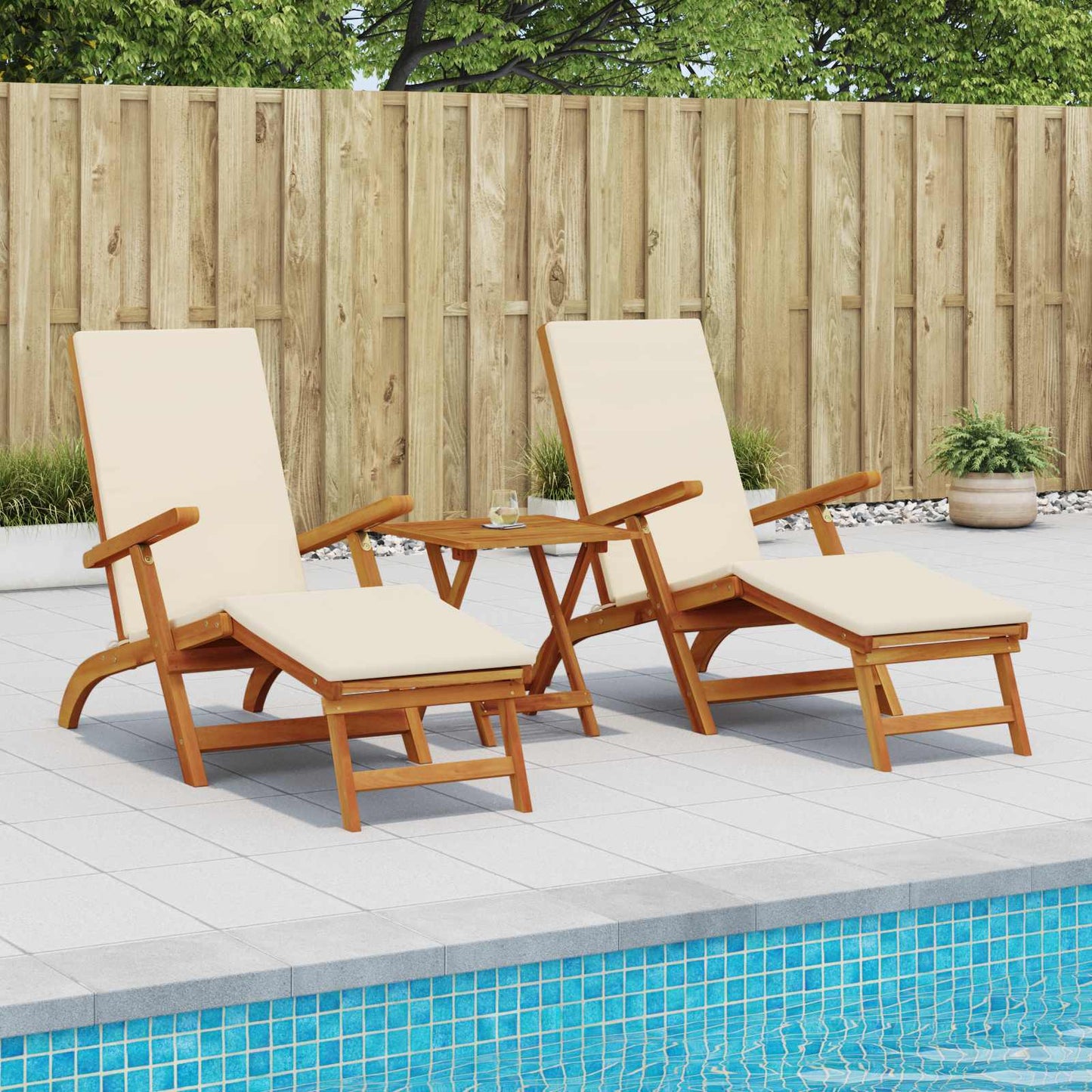 Lettino prendisole reclinabile e pieghevole 2 pcs | homemem39