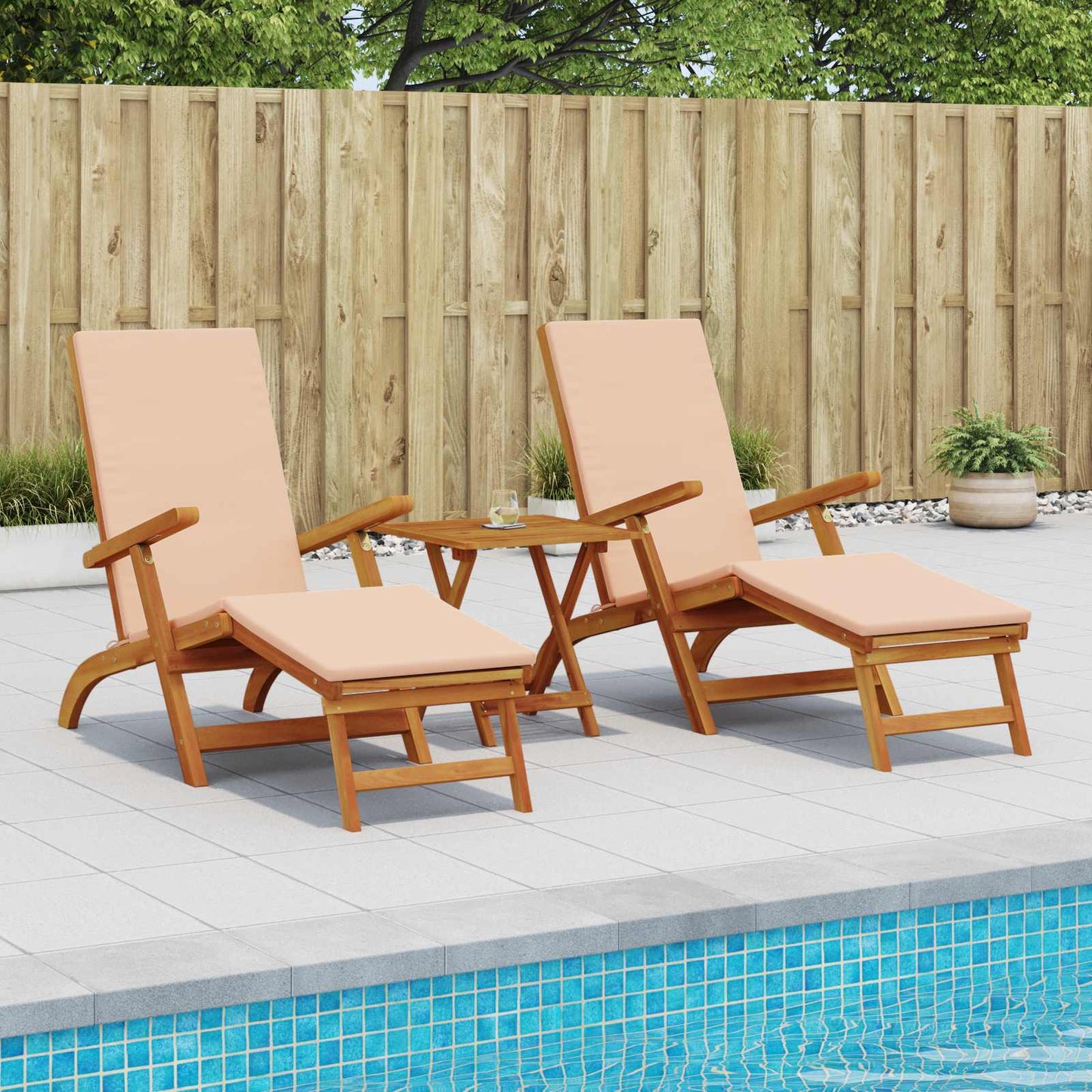 Lettino prendisole reclinabile e pieghevole 2 pcs | homemem39