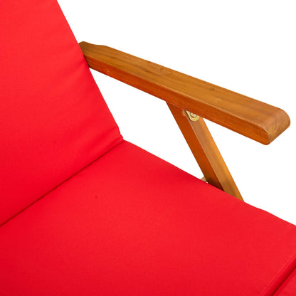Lettino prendisole reclinabile e pieghevole 2 pcs Rosso | homemem39