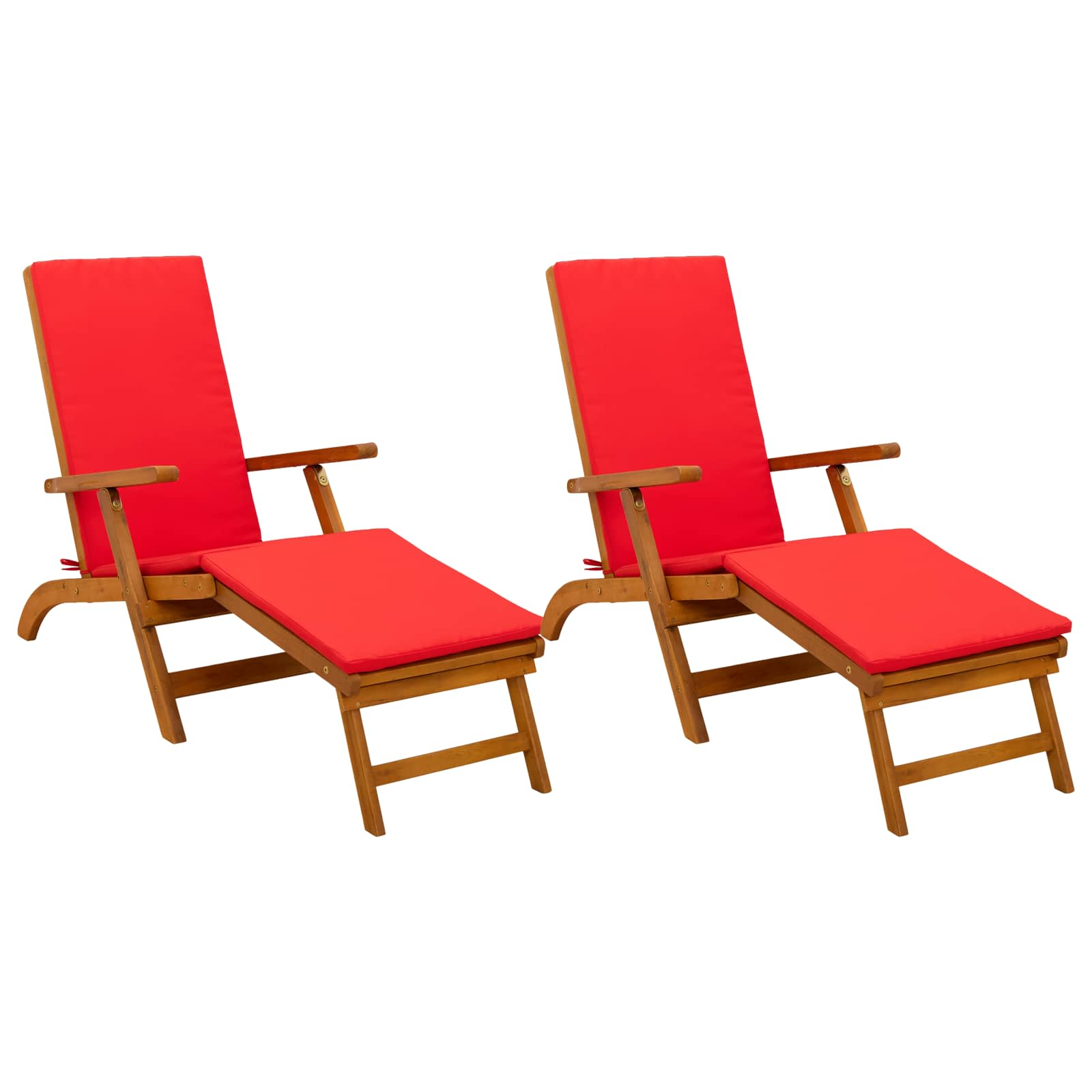 Lettino prendisole reclinabile e pieghevole 2 pcs Rosso | homemem39