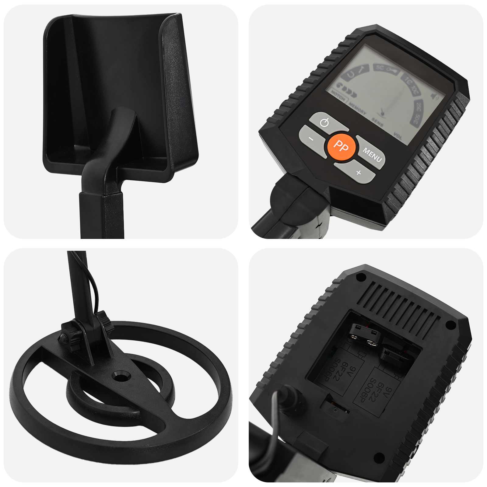 Metal Detector con Display LCD 3 Modelli 19 cm Bobina Nero | homemem39
