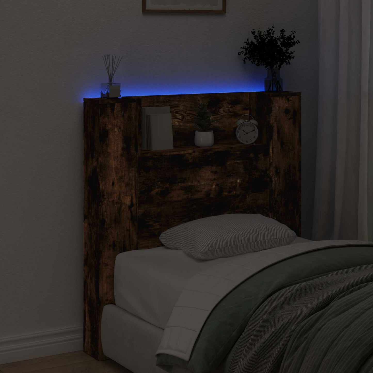 Testiera Rovere fumé 100 x 16,5 x 103,5 cm Legno multistrato