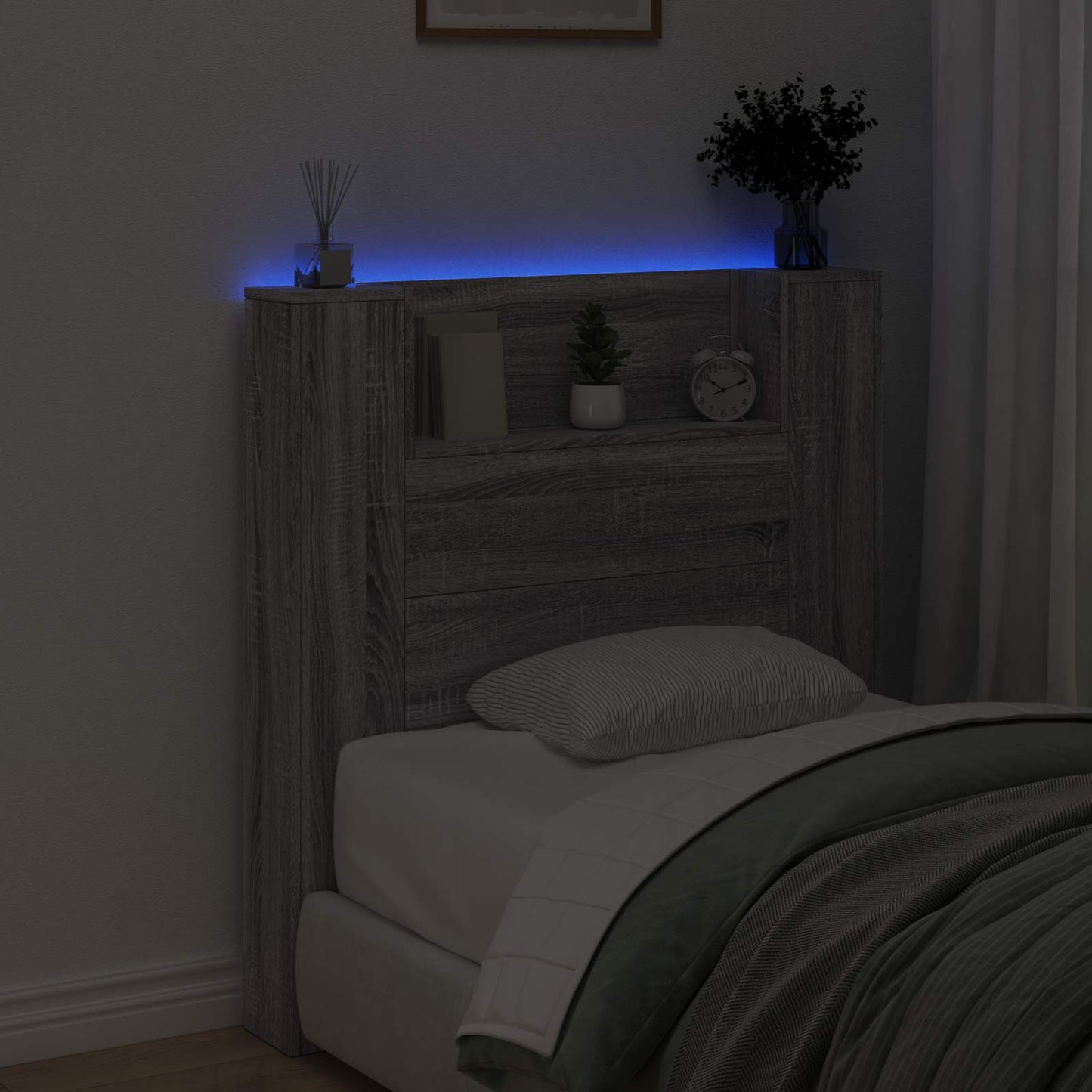 Testiera Grigio Sonoma 100 x 16,5 x 103,5 cm Legno multistrato