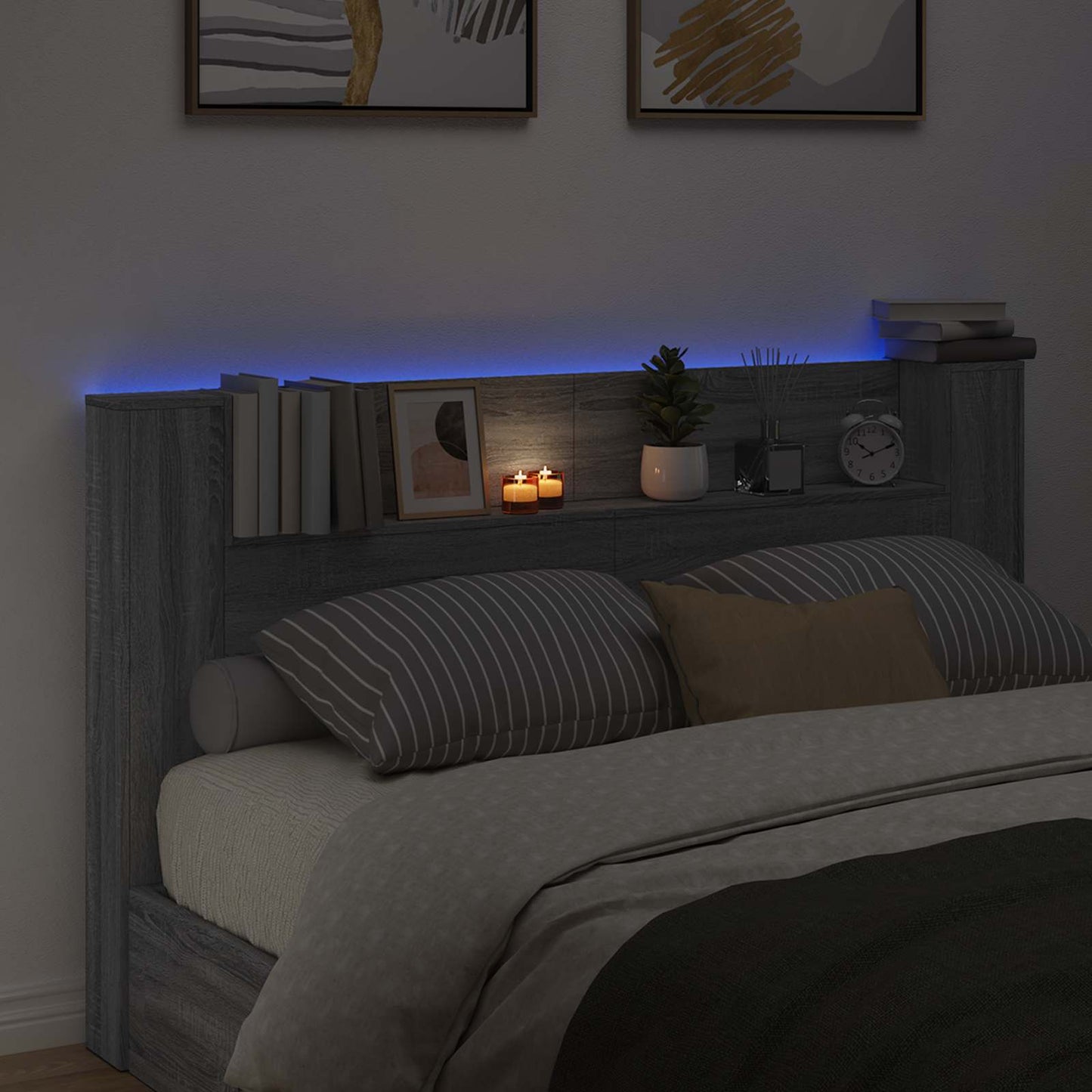 Testiera Grigio Sonoma 180 x 16,5 x 103,5 cm Legno multistrato