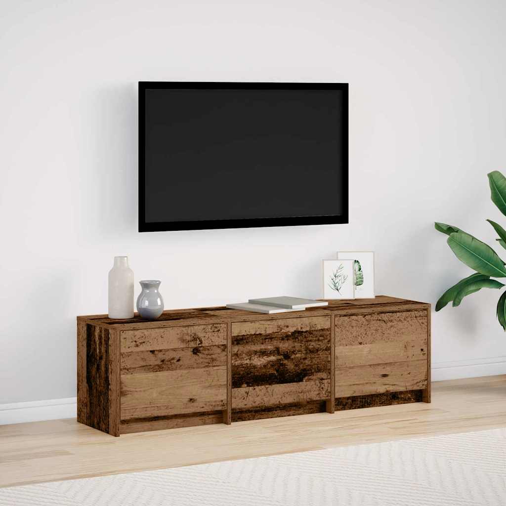 Mobile TV con LED con cassetto Legno vecchio 140 x 34 x 40 cm
