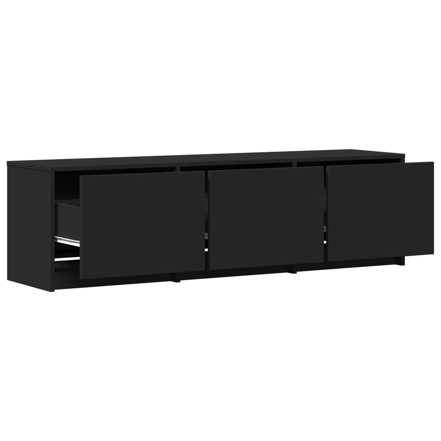 Mobile TV con LED 140 x 34 x 40 cm Nero Legno ingegnerizzato