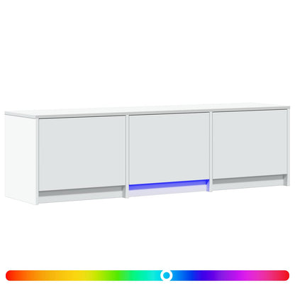 Mobile TV con LED Bianco 140 x 34 x 40 cm Legno ingegnerizzato | homemem39