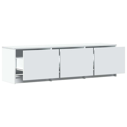 Mobile TV con LED Bianco 140 x 34 x 40 cm Legno ingegnerizzato | homemem39