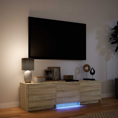 Mobile TV con LED con LED Rovere Sonoma 140 x 34 x 40 cm