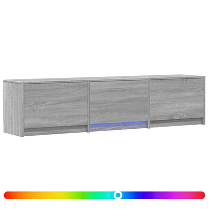 Mobile TV con LED con LED Sonoma grigia 165 x 34 x 40 cm