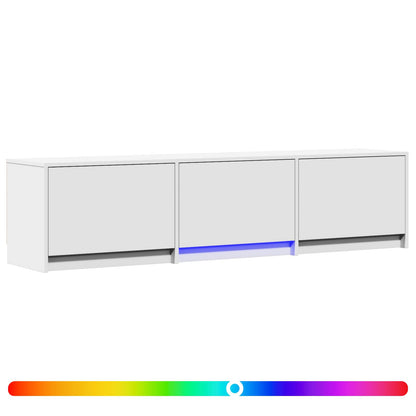 Mobile TV con LED Bianco 165 x 34 x 40 cm Legno ingegnerizzato