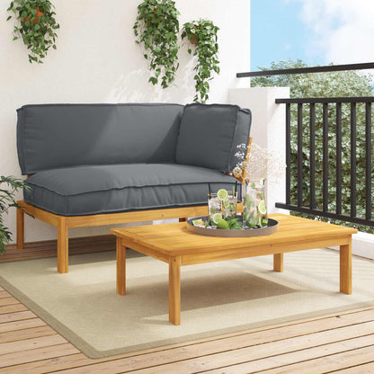 Set di divani 2 pcs Antracite Legno di Acacia Massello | homemem39