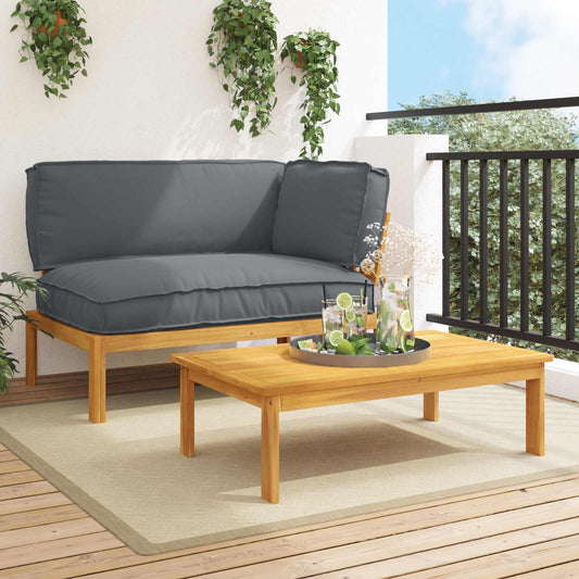 Set di divani 2 pcs Antracite Legno di Acacia Massello | homemem39