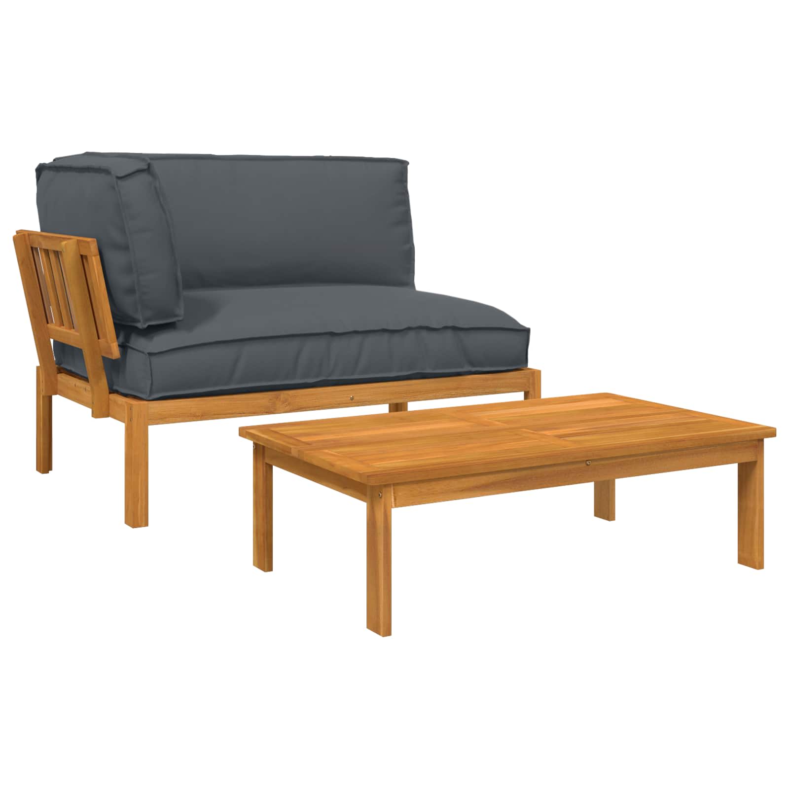 Set di divani 2 pcs Antracite Legno di Acacia Massello | homemem39
