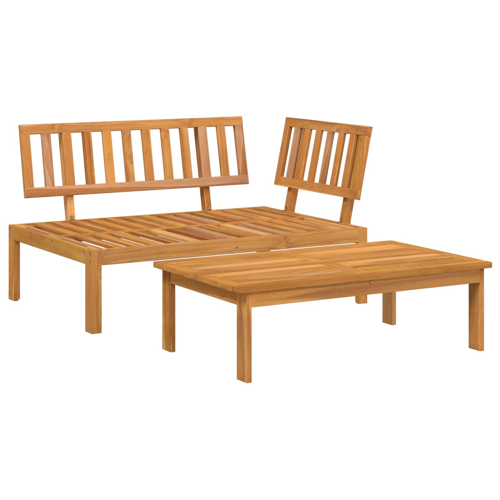 Set di divani 2 pcs Antracite Legno di Acacia Massello | homemem39