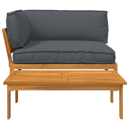 Set di divani 2 pcs Antracite Legno di Acacia Massello | homemem39