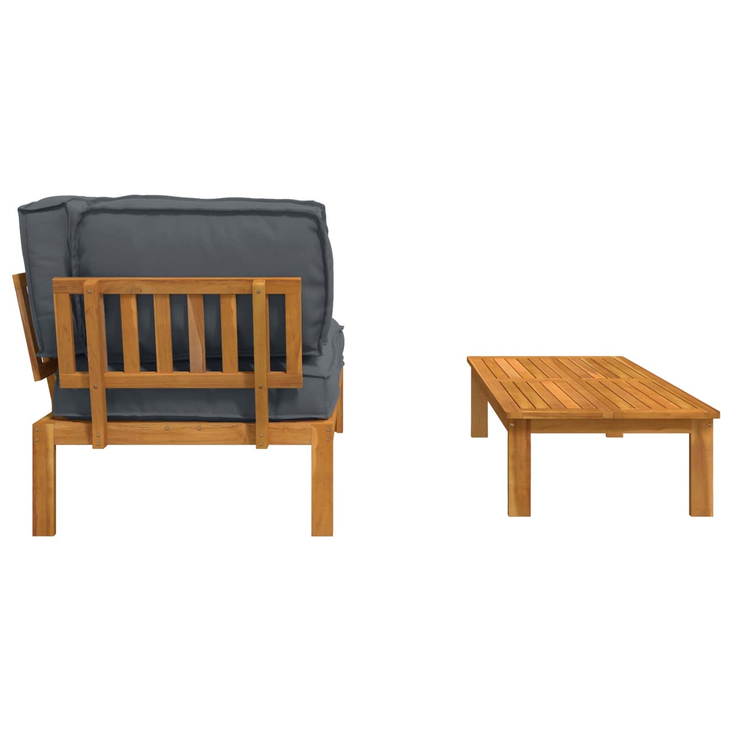 Set di divani 2 pcs Antracite Legno di Acacia Massello | homemem39