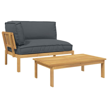 Set di divani 2 pcs Antracite Legno di Acacia Massello | homemem39