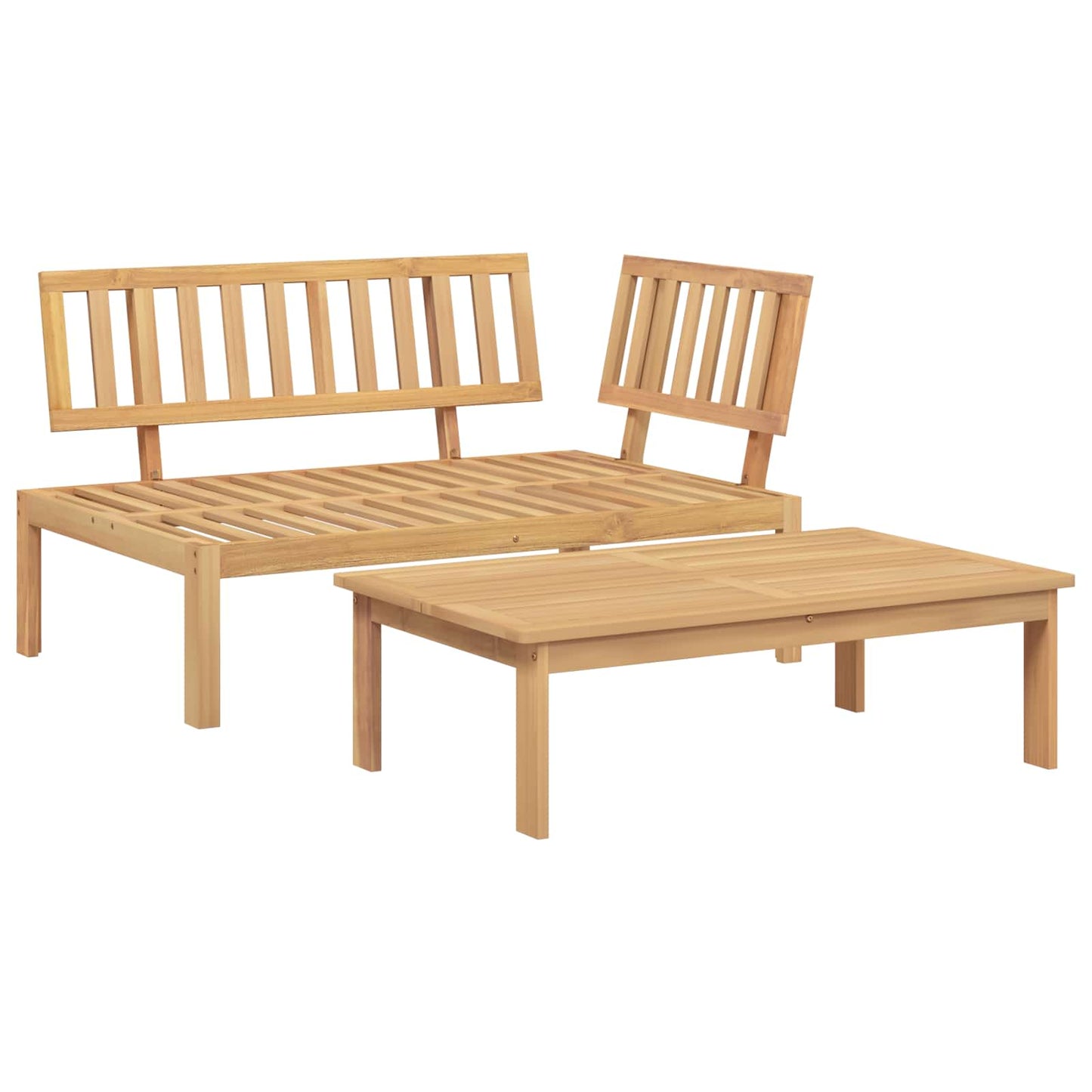 Set di divani 2 pcs Antracite Legno di Acacia Massello | homemem39