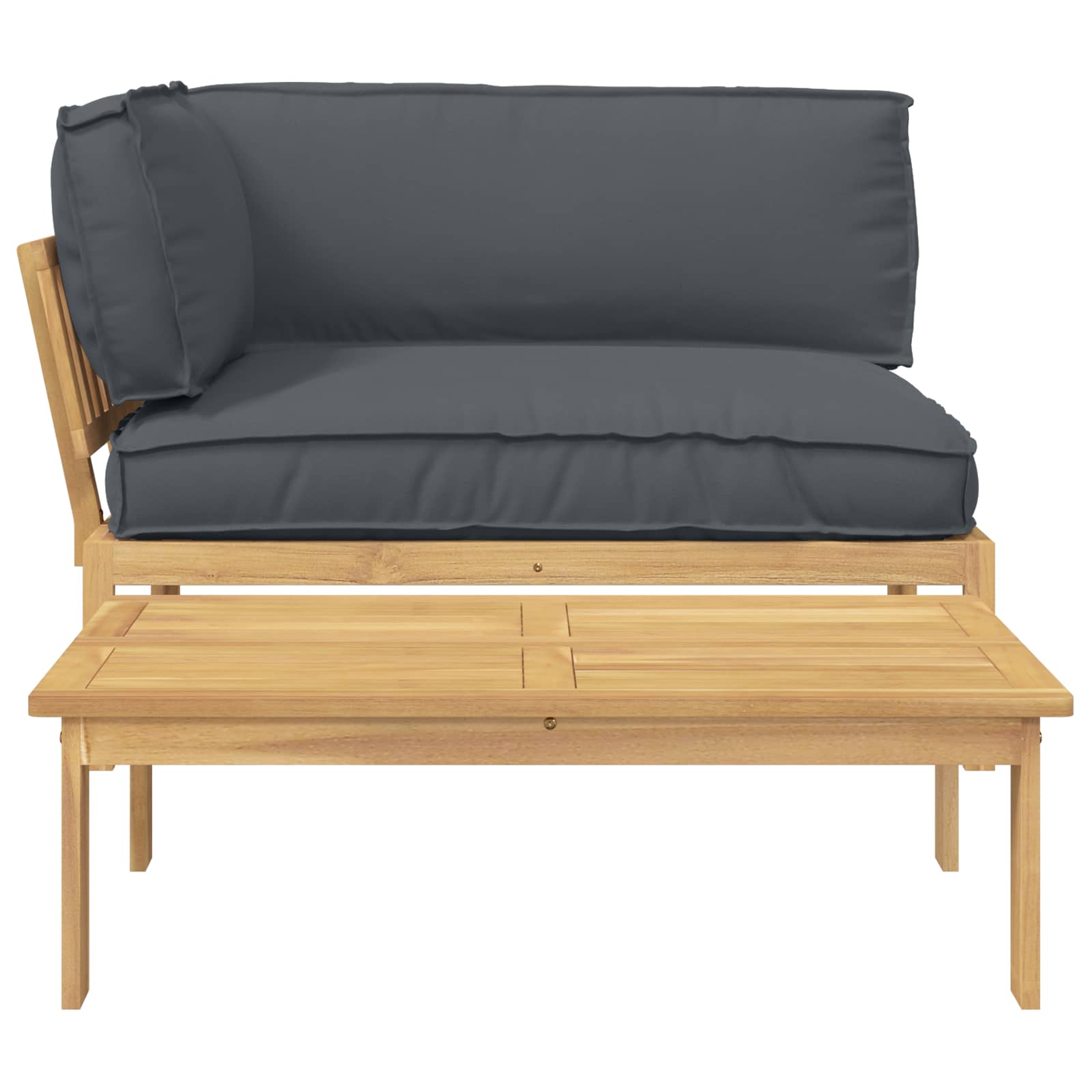 Set di divani 2 pcs Antracite Legno di Acacia Massello | homemem39