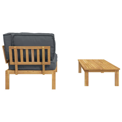Set di divani 2 pcs Antracite Legno di Acacia Massello | homemem39